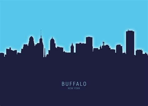 Buffalo Skyline New York Poster By Michael Tompsett Displate