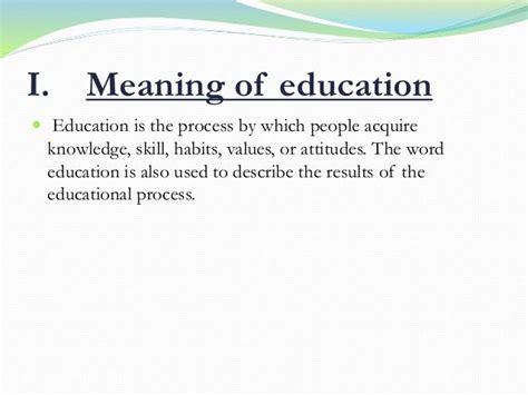 Meaning Of Education