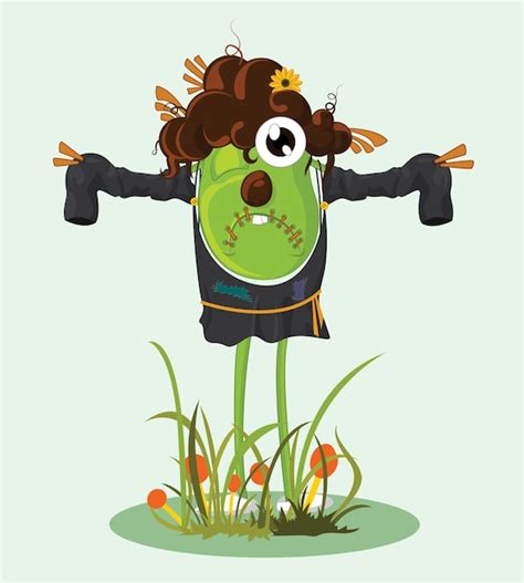 Premium Vector Cartoon Scarecrow Character Vector Illustration
