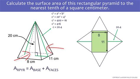 Surface area of a pyramid & volume of square pyramids & triangular pyramids. Surface Area of Rectangular Pyramid - YouTube