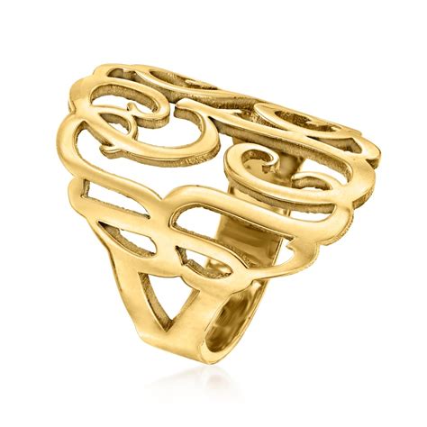 24kt Gold Over Sterling Personalized Monogram Ring Ross Simons