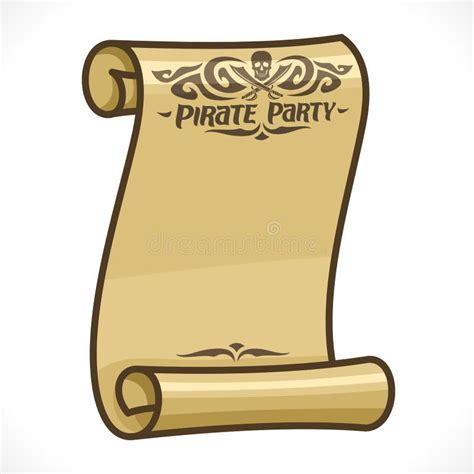 Vector Image Of Parchment Scroll For Pirate Party Stock Vector