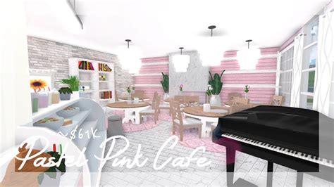 Bloxburg Speed Build Pastel Pink Cafe Youtube