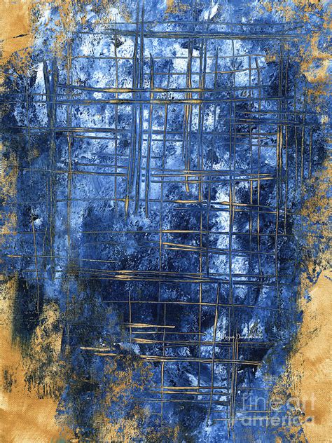 Blue And Gold A Stunning Dramatic Abstract Original
