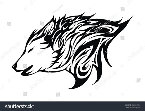 Wolf Fire Flame Head Tattoo Logo Vector 243406384 Shutterstock