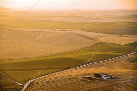 Arable Farmland Spain Aerial Photograph Stock Image C0381535