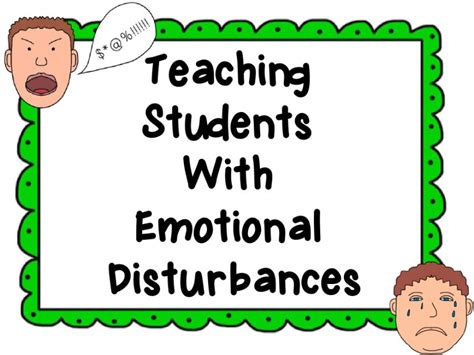 Emotional And Behavioral Disorders Teacher Student Special Education