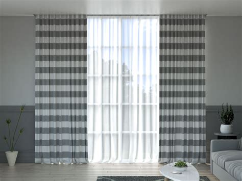 Gray And White Curtains For Living Room Baci Living Room