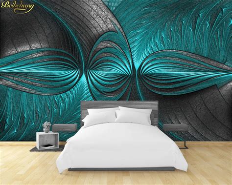 Beibehang Living Room Bedroom Wallpaper 3d Modern Turquoise Green Wall