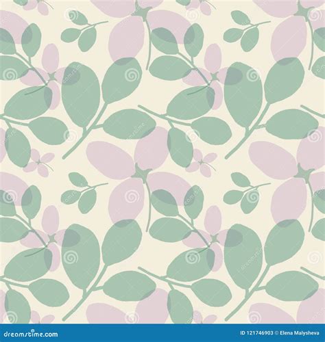 Seamless Pattern With Flowers And Leaves Of Pastel Colors Stock