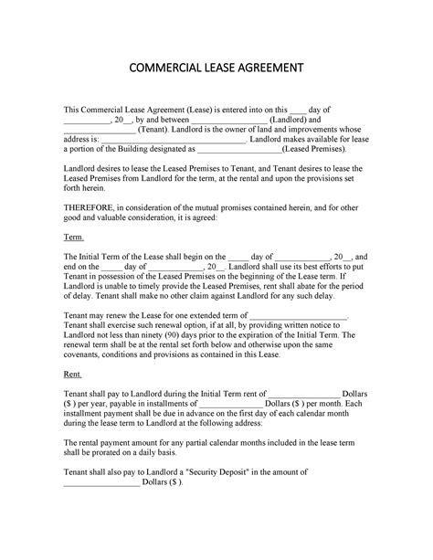 Most commercial leases also grant to the tenant an option to renew prior to the expiry of the lease term. Free Printable Commercial Lease Agreement That are Epic ...