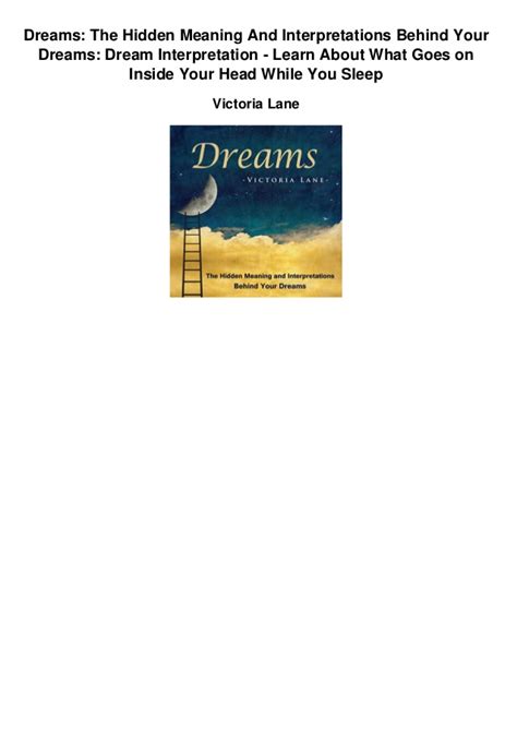 Dreams Interpreted Meanings And Explanation Guide English Edition Ebook