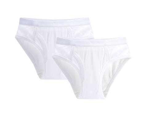 Boys 2pc White Ribbed Brief