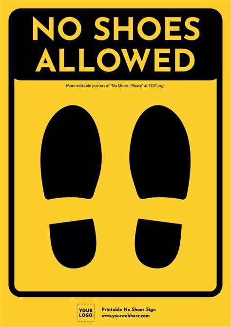 Printable No Shoes Sign Templates