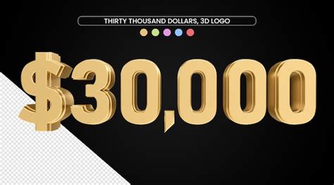 Premium Psd 30 Thousand Dollars With Gold Texture And 3d Numeric Symbol