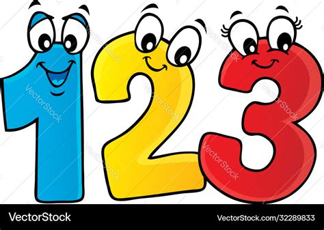 Cartoon Numbers Theme Image 1 Royalty Free Vector Image
