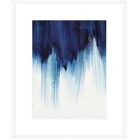 Blue Abstract Watercolour Framed Printed Wall Art Temple