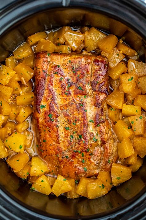 It marinates overnight, then roasts all day. Bone In Pork Loin End Roast Recipe Slow Cooker - Image Of ...