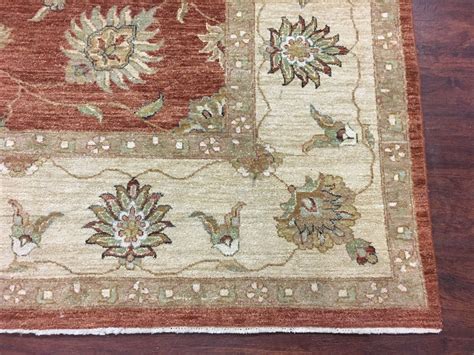 10x10 Square Pak Area Rug Rust Hand Knotted Wool Oriental Carpet 10 X