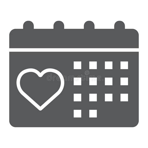 Love Calendar Thin Line Icon Valentine And Holiday Valentines Day