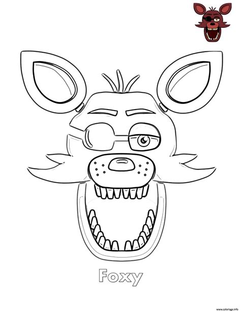 Coloriage Foxy Face FNAF JeColorie Com