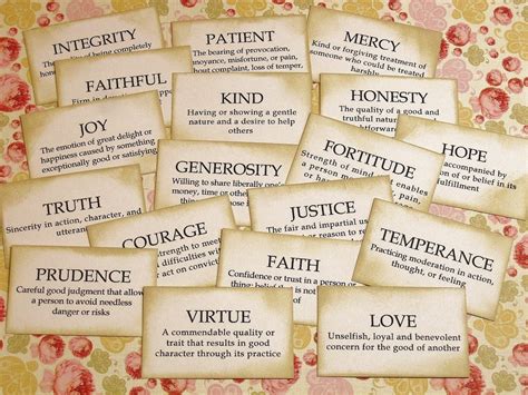 Christian Virtues Character Traits Full Flashcard Set Etsy