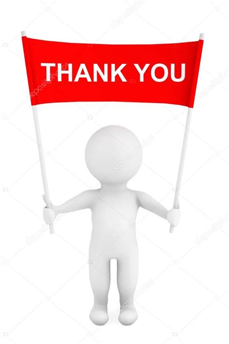 3d Person With Thank You Sign Placard Banner In Hands 3d Render