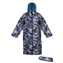 Two Bare Feet Weatherproof Changing Robe With Changing Mat Camo Blue