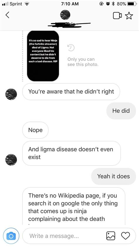 I Posted On My Instagram Story That Ninja Died Of Ligma This Guy