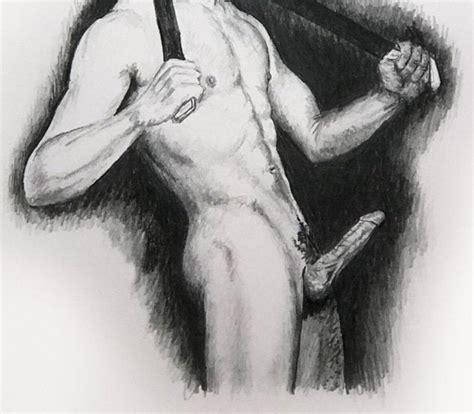 Belt Homoerotic Art Erotic Sensual Male Nude Art Pencil Etsy My Xxx