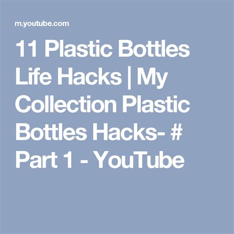 11 Plastic Bottles Life Hacks My Collection Plastic Bottles Hacks