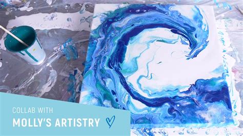 25 Ocean Wave Acrylic Pouring Painting Collaboration With Mollys