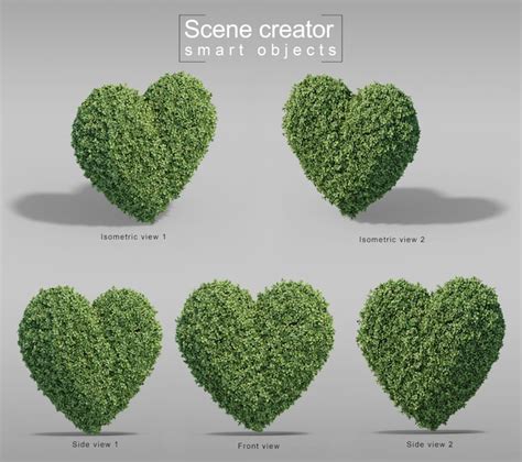 Premium Psd 3d Rendering Of Bushes In Shape Of Heart