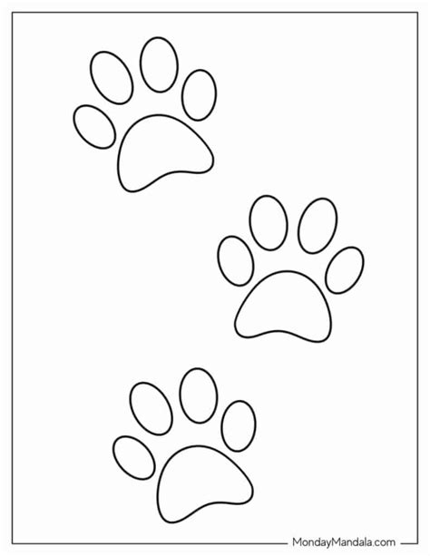 Free Paw Prints Colouring Sheet Colouring Sheets Coloring Library