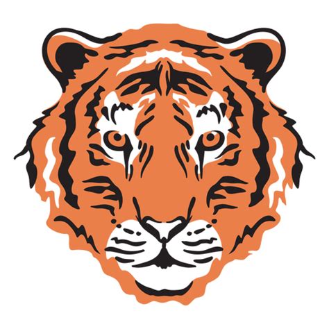 Colorful Tiger Head Stroke Transparent Png And Svg Vector File