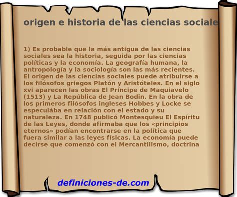 Origen E Historia De Las Ciencias Sociales