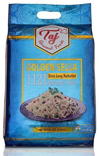 Taj Gourmet Parboiled Golden Sella 1121 Basmati Rice Extra Long Sela