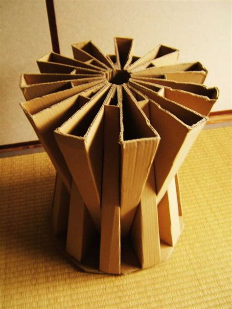 Cardboard Stool Cardboard Furniture Cardboard Art Diy Cardboard