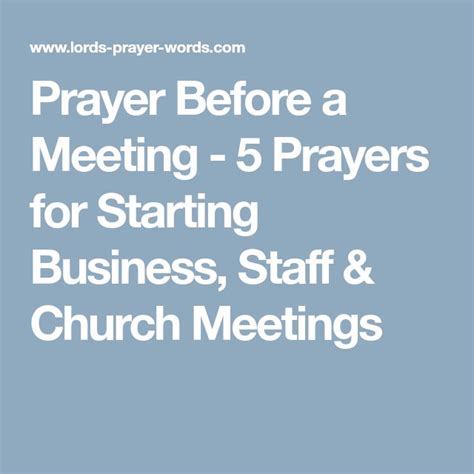 Prayer Before A Meeting 5 Prayers For Starting Business Staff
