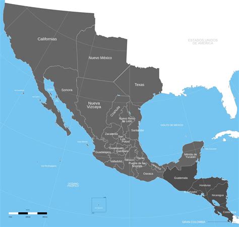 Map Of Old Mexico Territory Old Mexican Territory Map Central