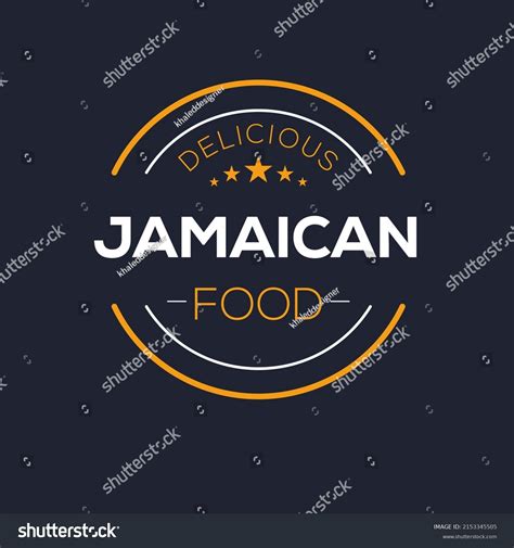 Creative Jamaican Food Logo Sticker Badge Royalty Free Stock