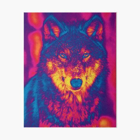Trippy Wolf Art Board Print By PatternsofLife Redbubble