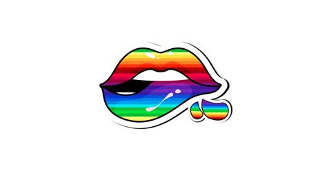 lgbt gay lesbian rainbow pride lips lgbt sticker teepublic