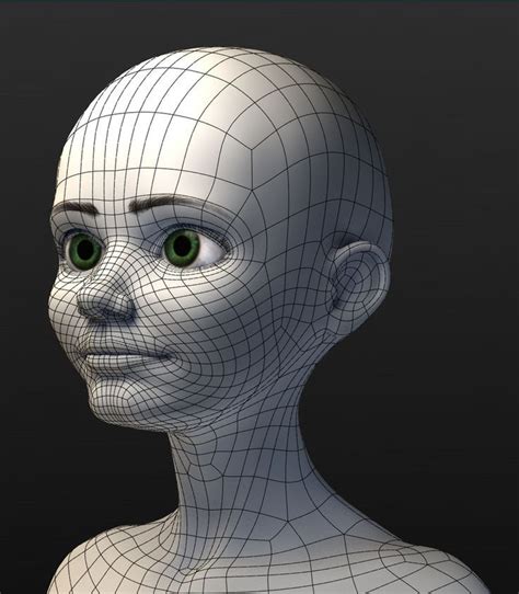 3d topology head face topology 3d character character design