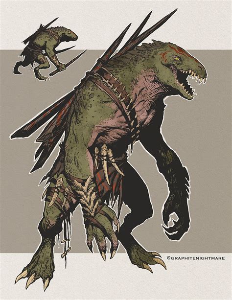 Reptile Warrior Artist Ben Garriga Fantasy Creatures Art Monster