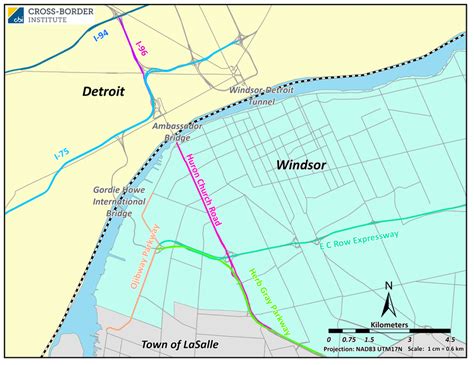 Detail Of Detroit Windsor Border Crossings Download Scientific Diagram
