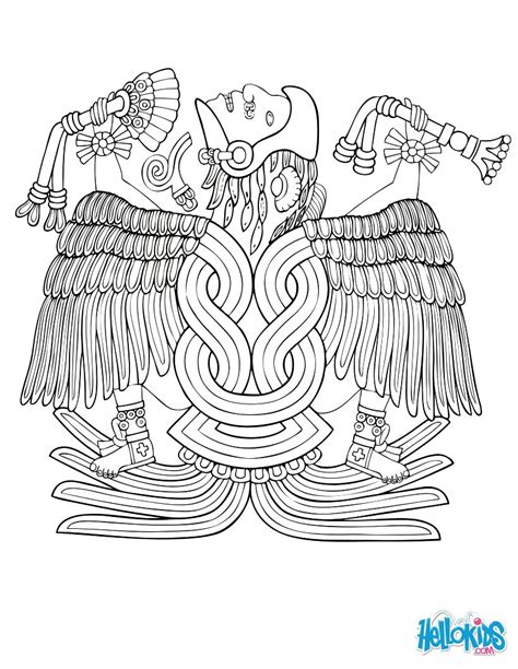 Dibujos para colorear kawaii para imprimir. Huitzilopochtli coloring pages - Hellokids.com