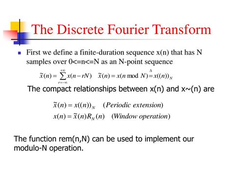 Ppt Chapter 5 The Discrete Fourier Transform Powerpoint Presentation