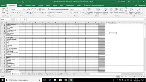 Planilha Orçamento Domestico R 615 Em Mercado Livre