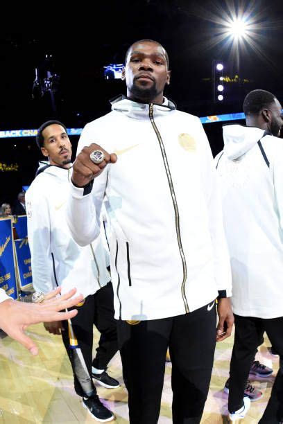 Kevin Durant Of The Golden State Warriors Shows Off His 2018 Nba Finals